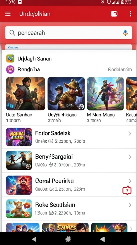 Beragam permainan yang bisa dipilih.