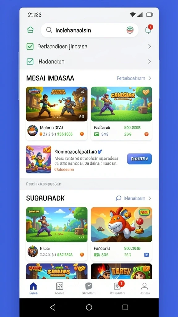 Tampilan awal permainan yang menarik dengan pilihan mode permainan.