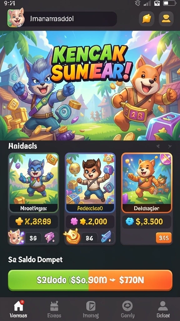 Fitur roulette yang interaktif dan menarik.